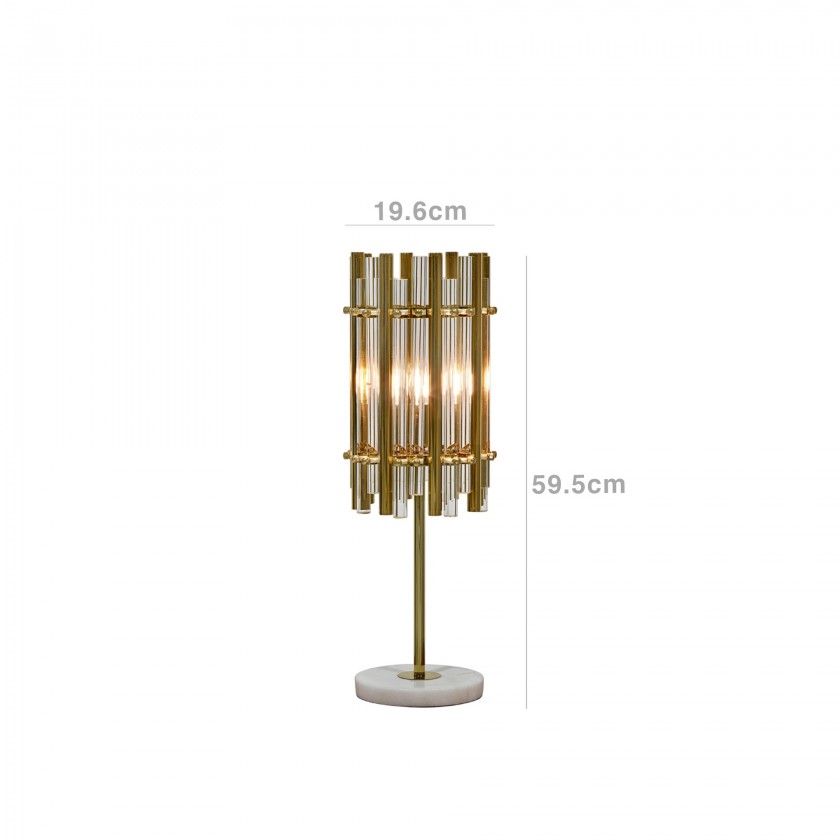 Candeeiro Mesa com Abatjour Chloe Dourado 19.6X59.5cm