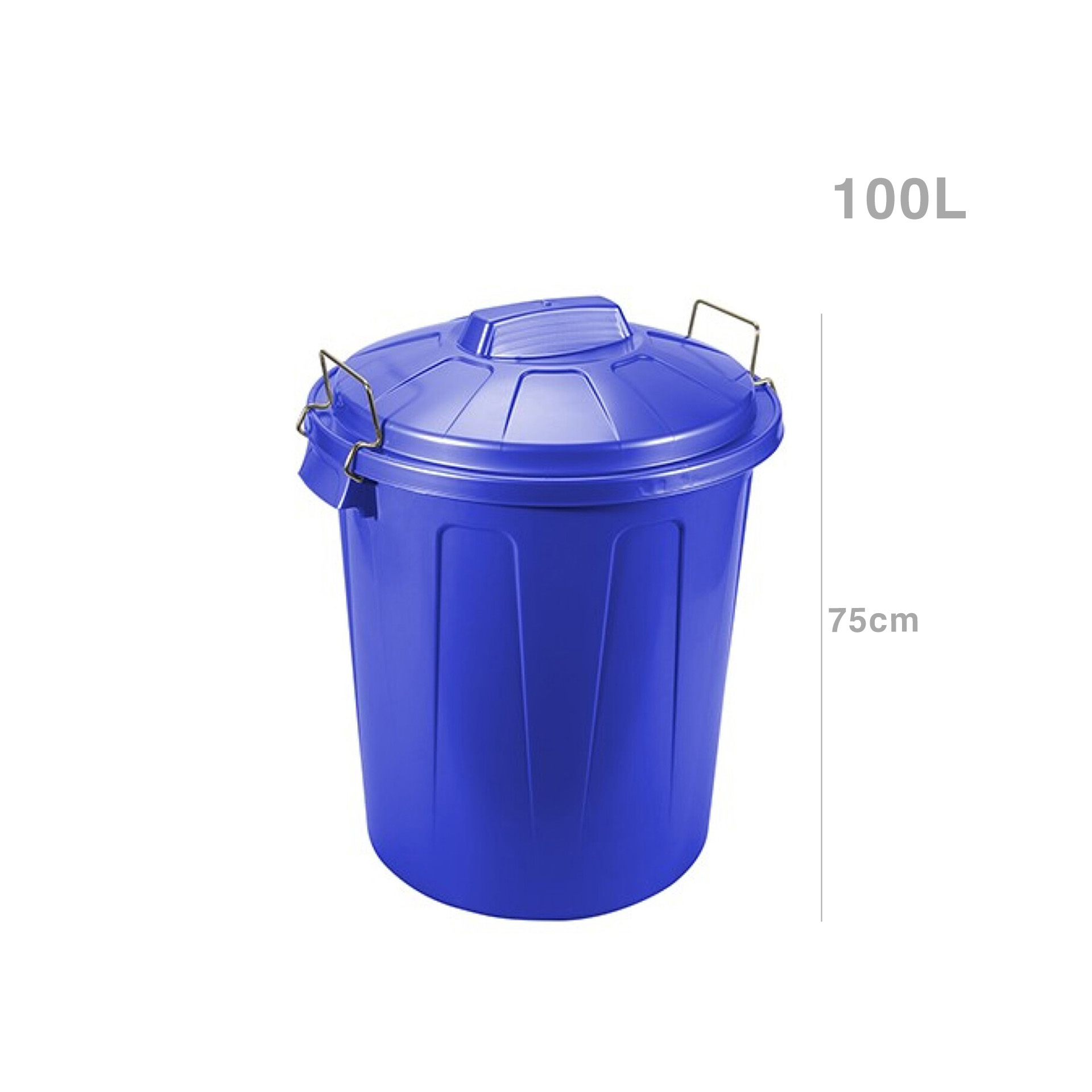 Balde Lixo com Asa Plástico 100l 75X54X50cm Azul