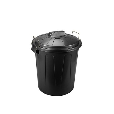 Balde Lixo com Asa Plástico 100l 75X54X50cm Preto