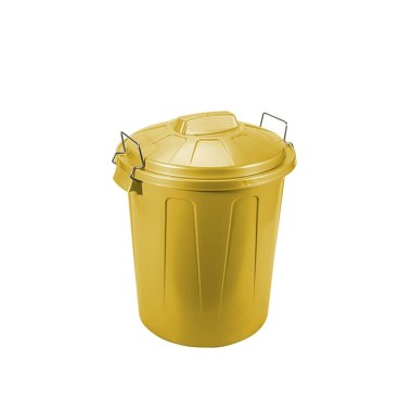 Balde Lixo com Asa Plástico 100l 75X54X50cm Amarelo