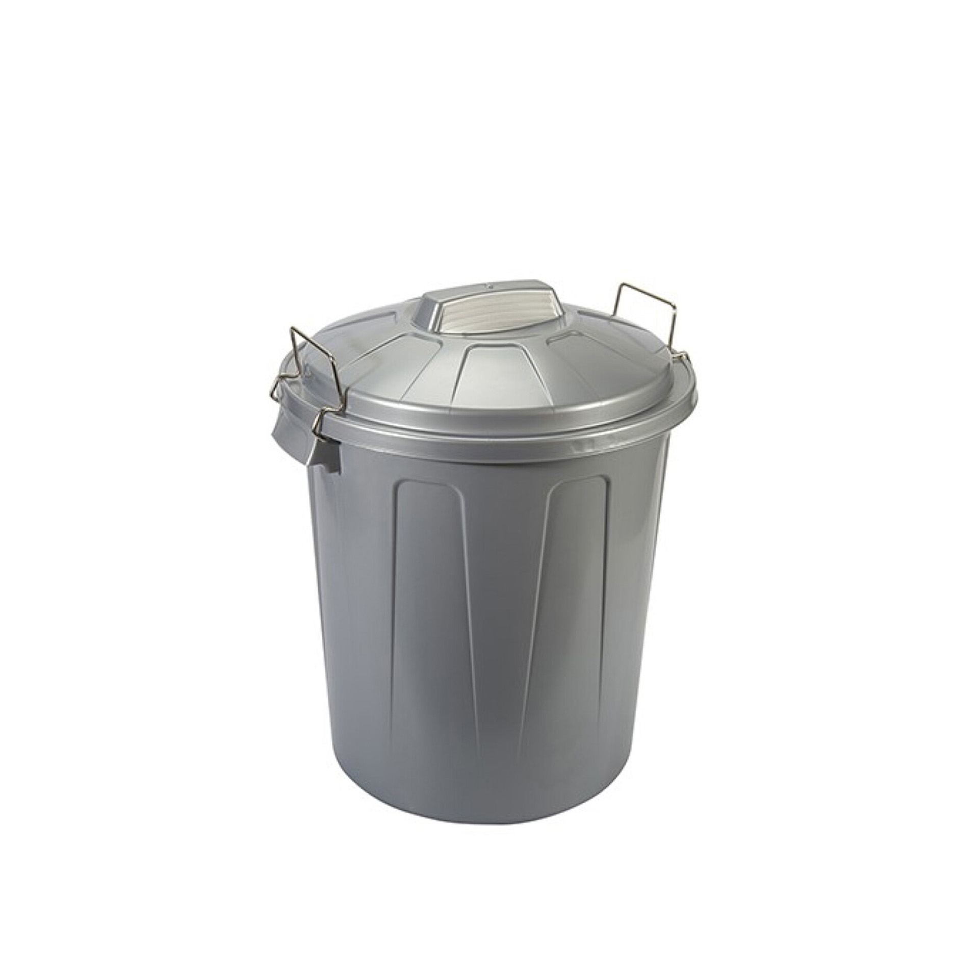Balde Lixo Plástico com Asa Metal Cinzento 70l 64X50X47cm