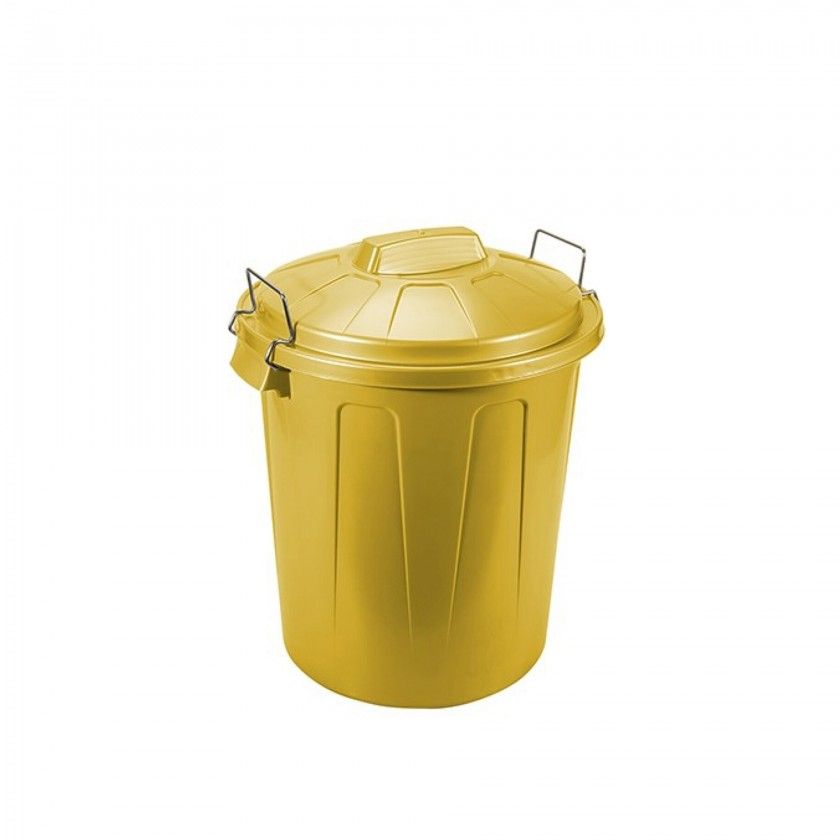 Balde Lixo com Asa Plstico 100l 75X54X50cm Amarelo