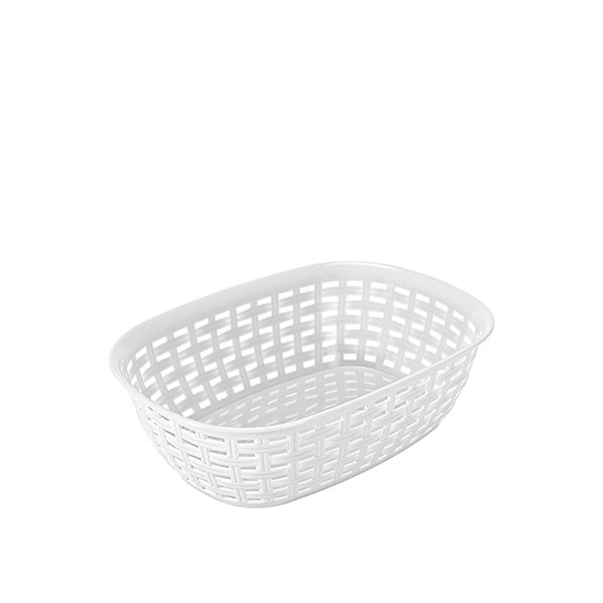 Cesto Plástico Rattan 2l 18.4X25.6X7.4cm Branco