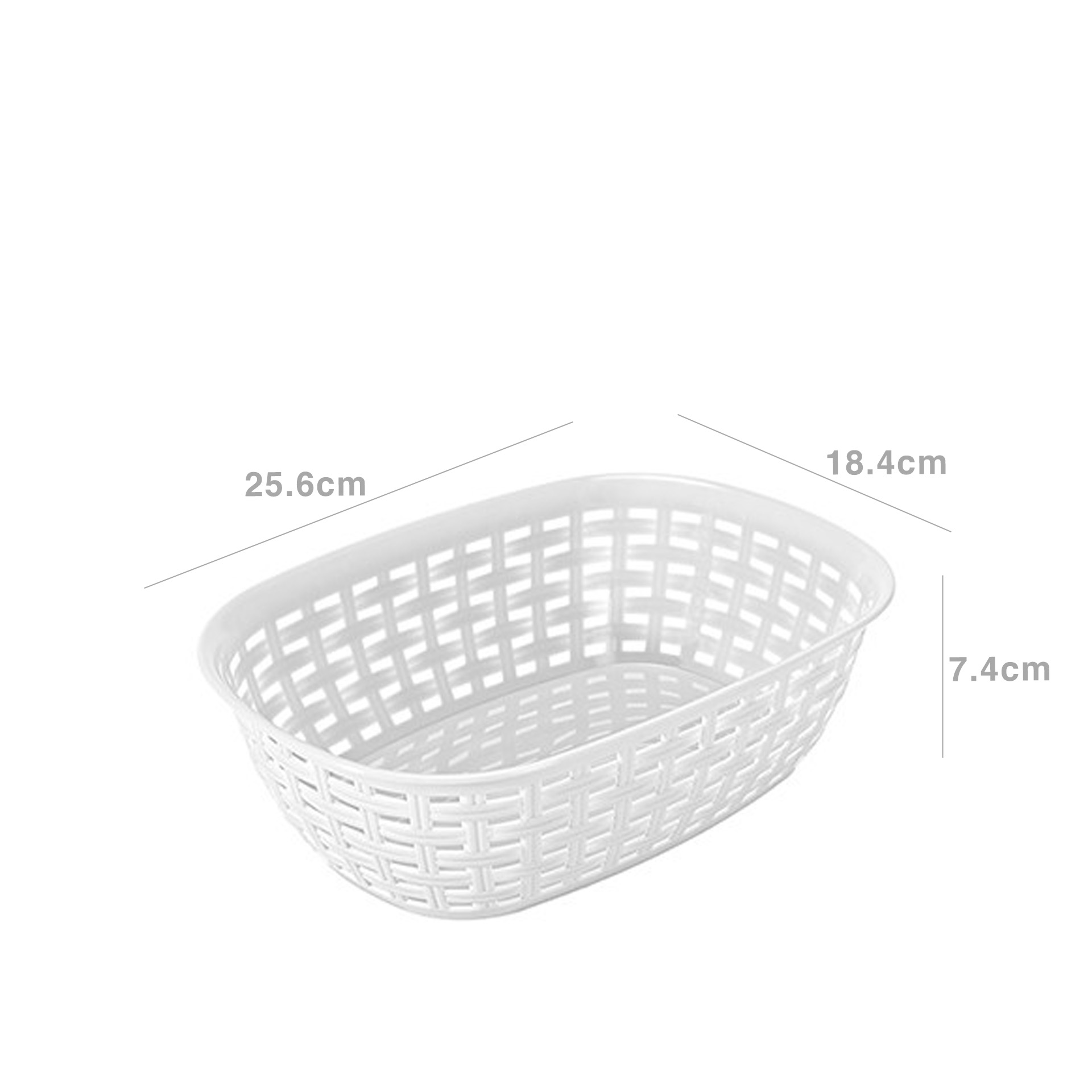 Cesto Plástico Rattan 2l 18.4X25.6X7.4cm Branco