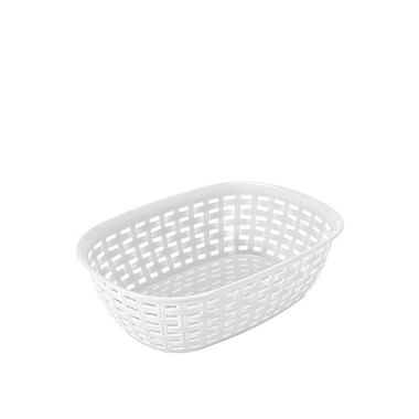 Cesto Plástico Rattan 2l 18.4X25.6X7.4cm Branco