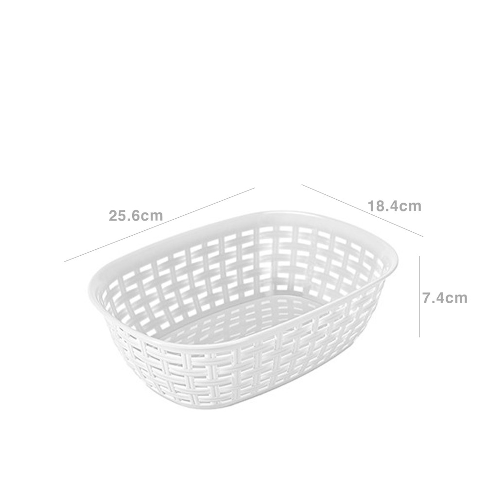 Cesto Plástico Rattan 2l 18.4X25.6X7.4cm Branco