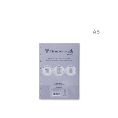 Recarga Caderno Inteligente Ecosmart 100gr A5 50 Folhas Quadriculado