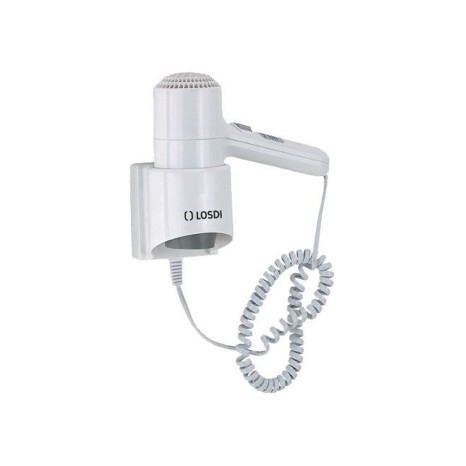 Secador Cabelo Parede 2 Velocidades Branco 1200W 18X9.5X20cm - Image product