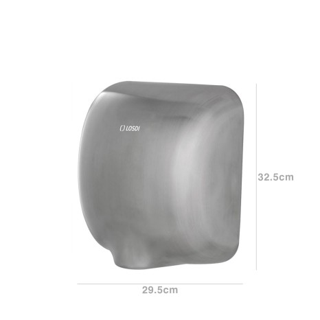 Secador Mãos Inox Speed Óptico Cinza Satinado 1650W 29.5X17.2X32.5cm - Image product