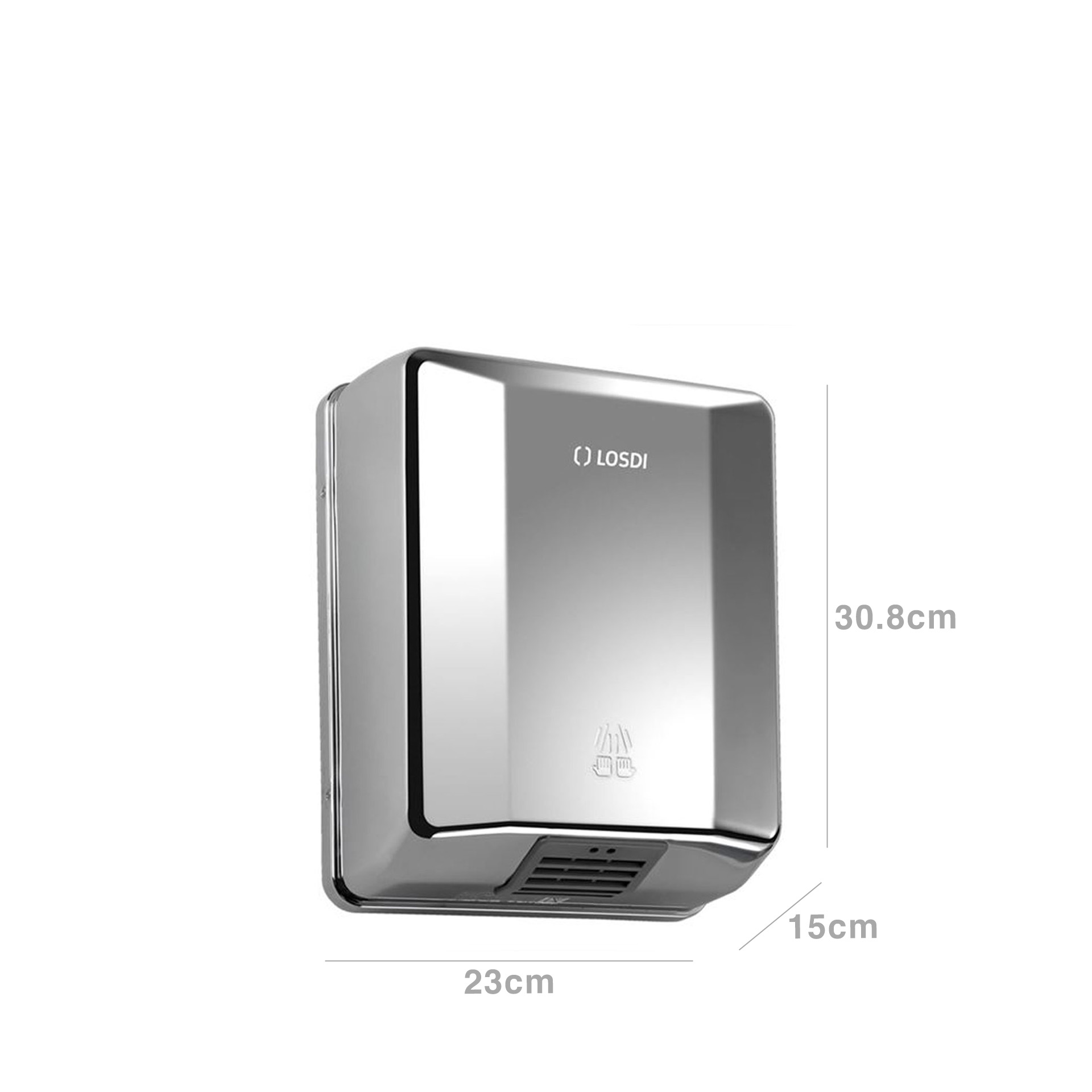 Secador Mãos Óptico Abs Elegance Cinza 1600W 30.8X15X23cm