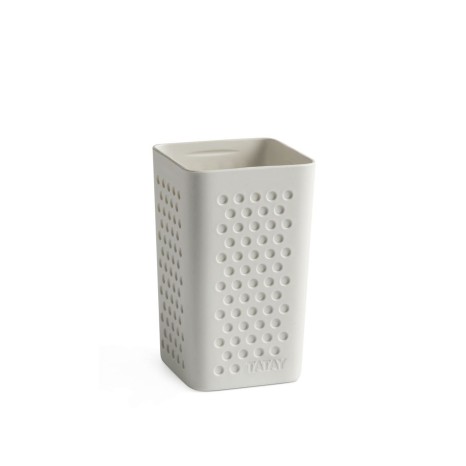 Copo Porta Escovas Bohol Quadrado Branco 6.5X6.5X11cm - Image product