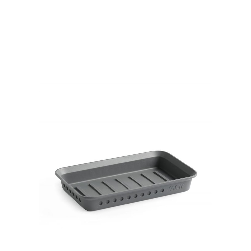 Saboneteira Bohol Retangular Cinza 14X8.5X2cm
