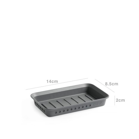 Saboneteira Bohol Retangular Cinza 14X8.5X2cm - Image product