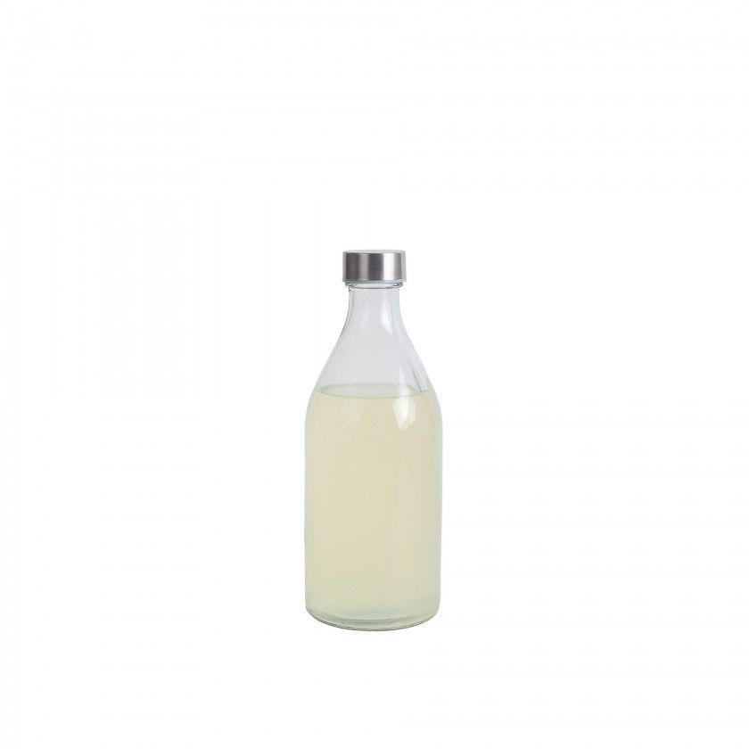 Garrafa Vidro Tampa Metal Redonda 1000ml 9.5X25.5cm Garrafa Vidro Tampa Metal Redonda 1000ml 9.5X25.5cm