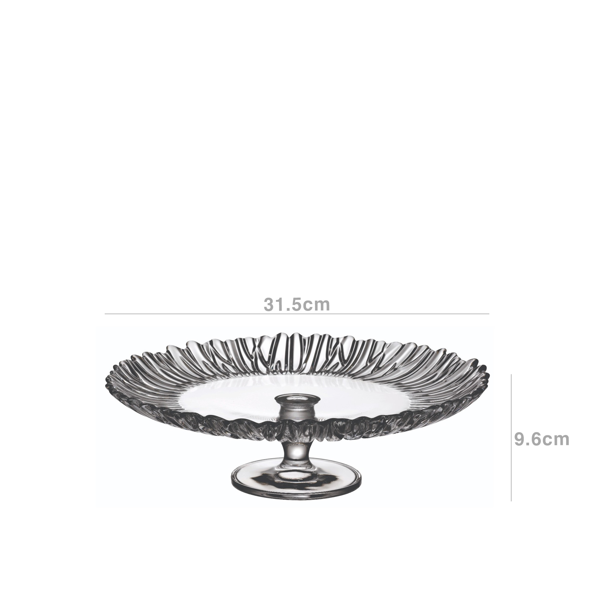 Prato Bolo Aurora com Pé Redondo 31.5X9.6cm