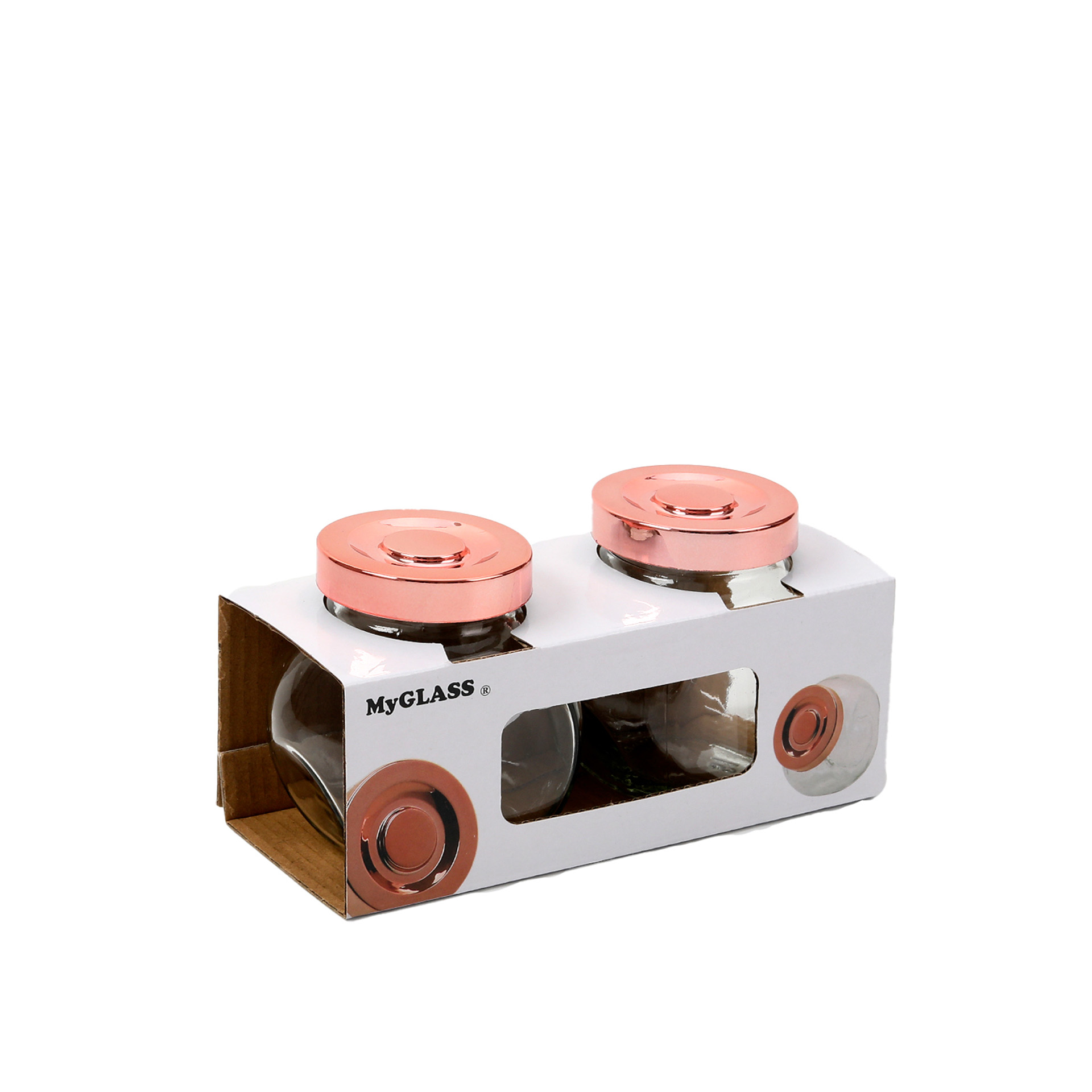 Frasco Hermético My Glass Tampa Dourada 0.150ml Pack 2