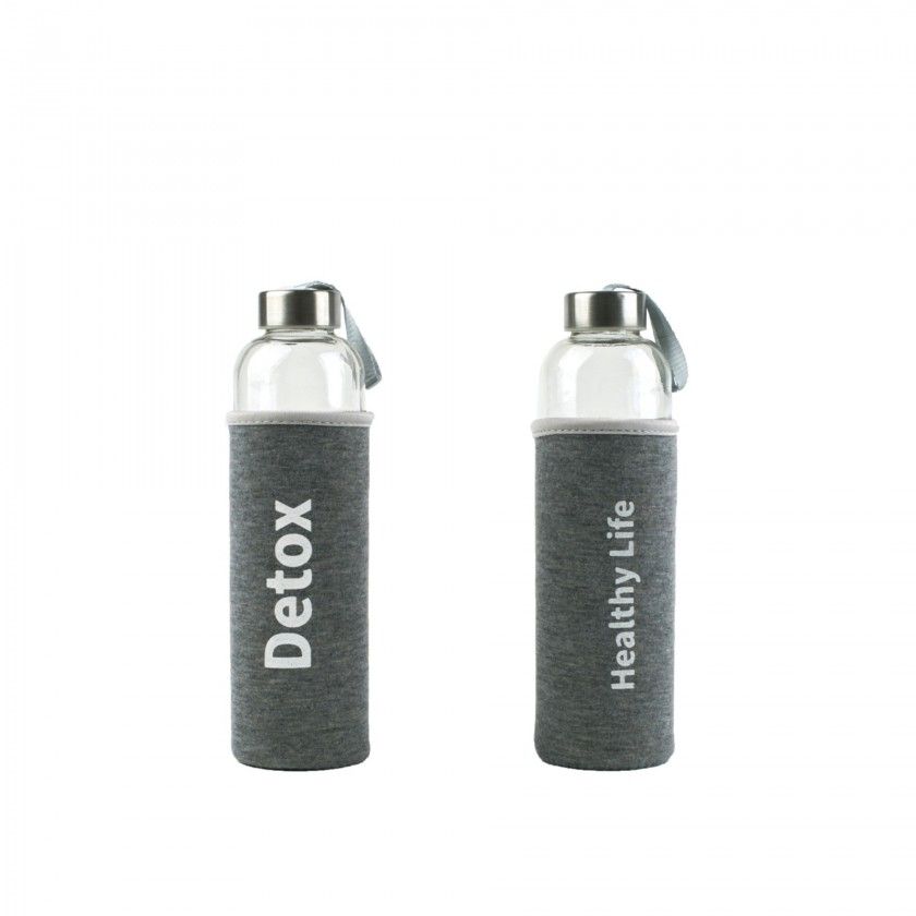 Garrafa Desporto Vidro Forro Decorativo 600ml Garrafa Desporto Vidro Forro Decorativo 600ml