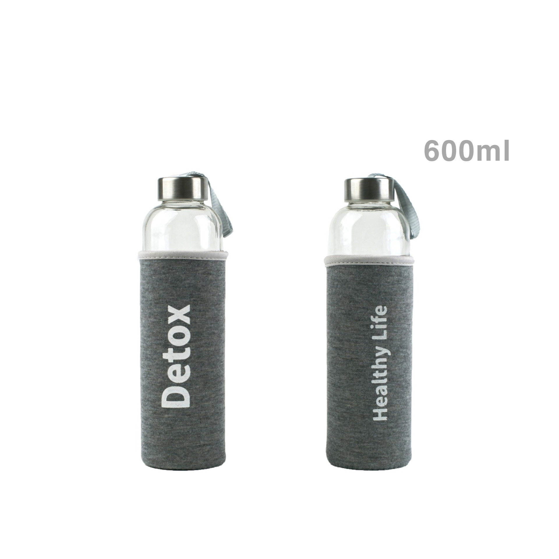 Garrafa Desporto Vidro Forro Decorativo 600ml