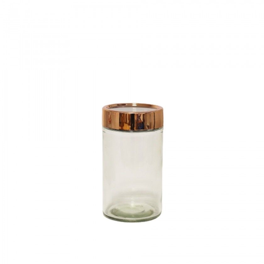 Frasco Hermtico com Tampa Dourada 1000ml 10X10X18cm
