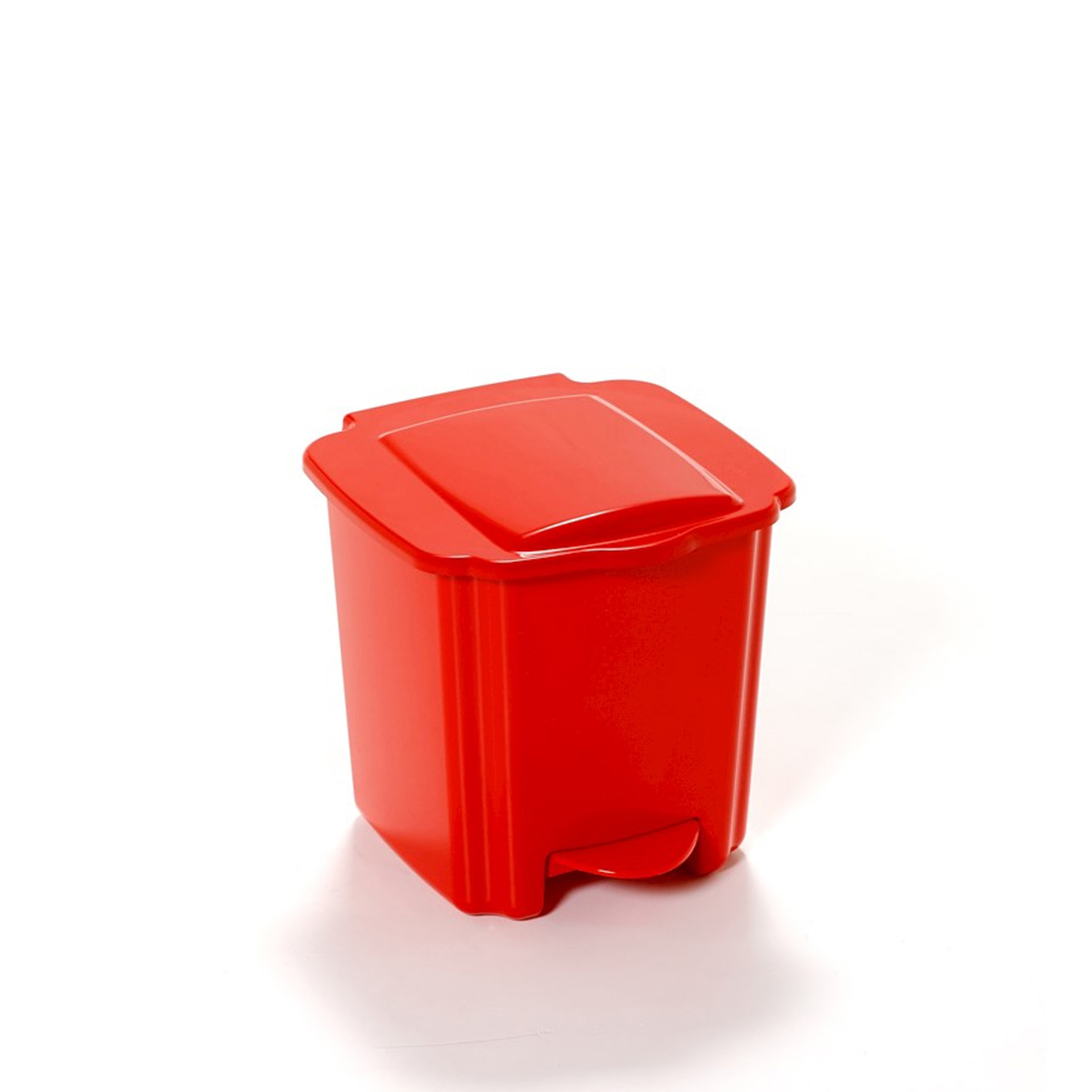 Balde Lixo Plástico New com Pedal Vermelho 6000ml 22X24X21cm