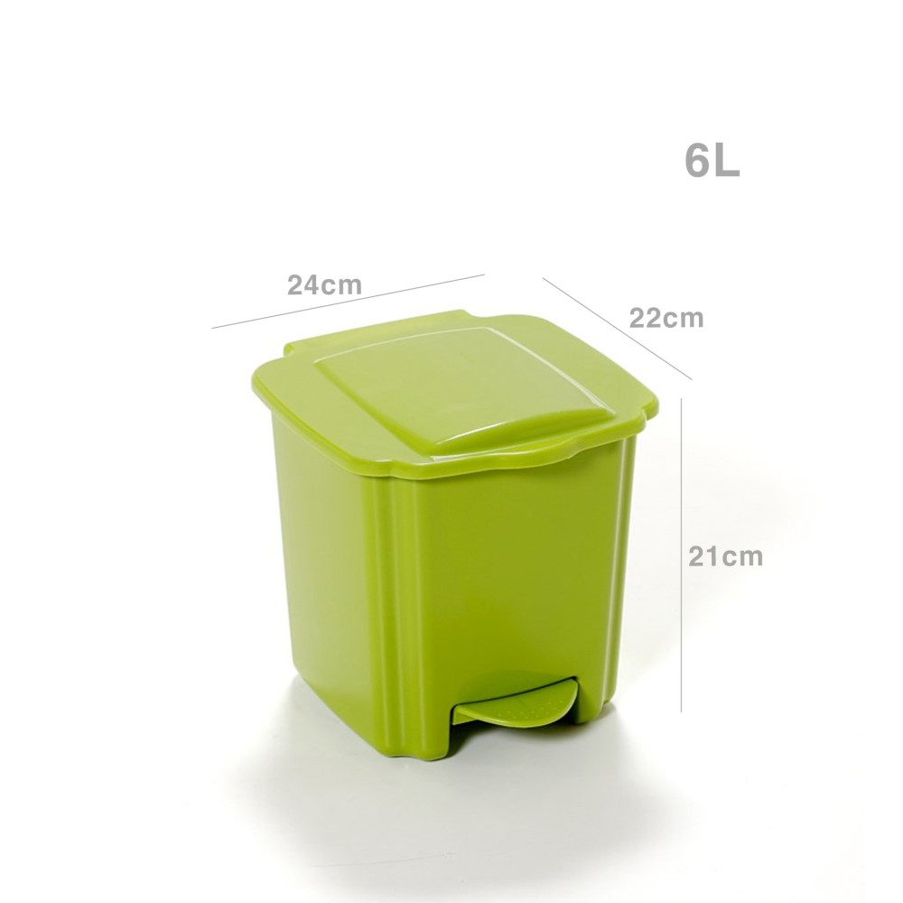 Balde Lixo Pl�stico New com Pedal Verde 6000ml 22X24X21cm