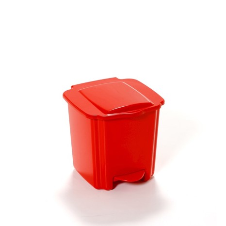 Balde Lixo Pl�stico New com Pedal Vermelho 6000ml 22X24X21cm - Image product