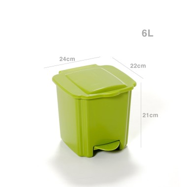 Balde Lixo Pl�stico New com Pedal Verde 6000ml 22X24X21cm