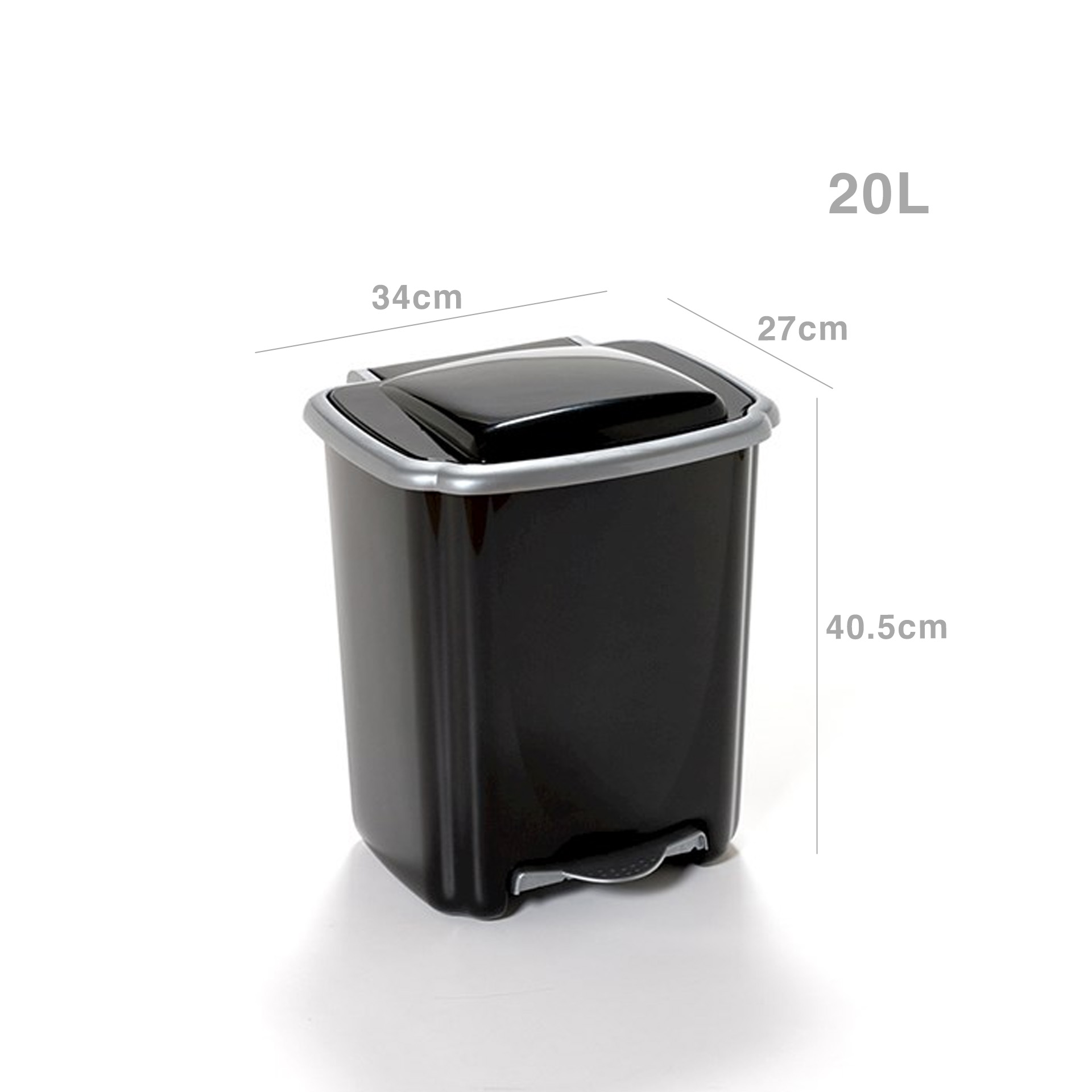Balde Lixo Plástico New com Pedal 20l 34X27X40.5cm