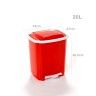Balde Lixo Plstico New com Pedal Vermelho / Branco 20l 34X27X40.5cm
