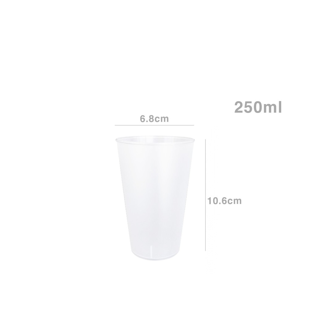 Copo Maleável Polipropileno Reuse Opaco 250ml 6.8X10.6cm