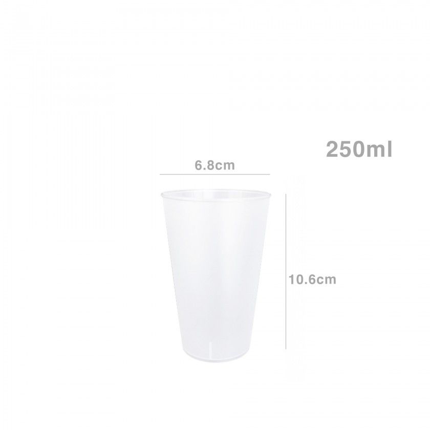 Copo Maleável Polipropileno Reuse Opaco 250ml 6.8X10.6cm Copo Maleável Polipropileno Reuse Opaco 250ml 6.8X10.6cm