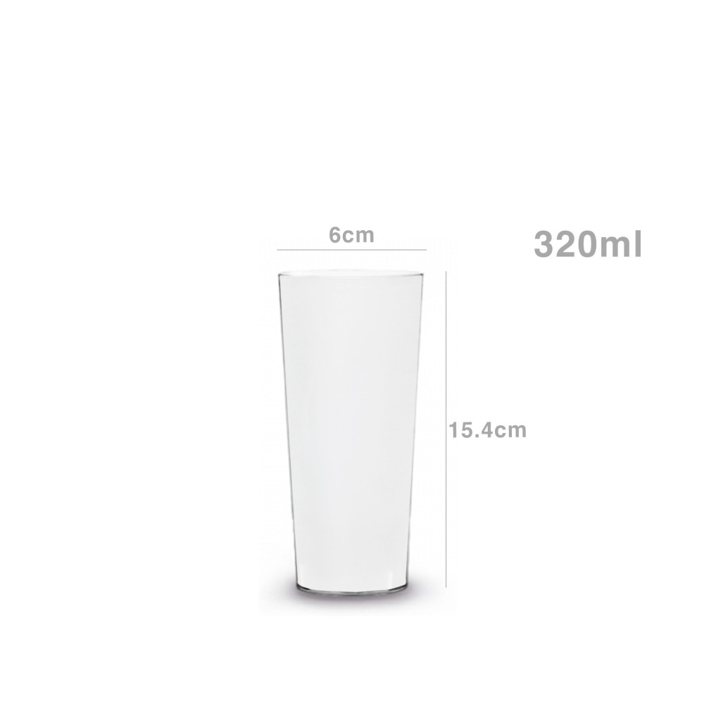 Copo Tubo Poliestireno Summer Transparente 320ml 6X15.4cm