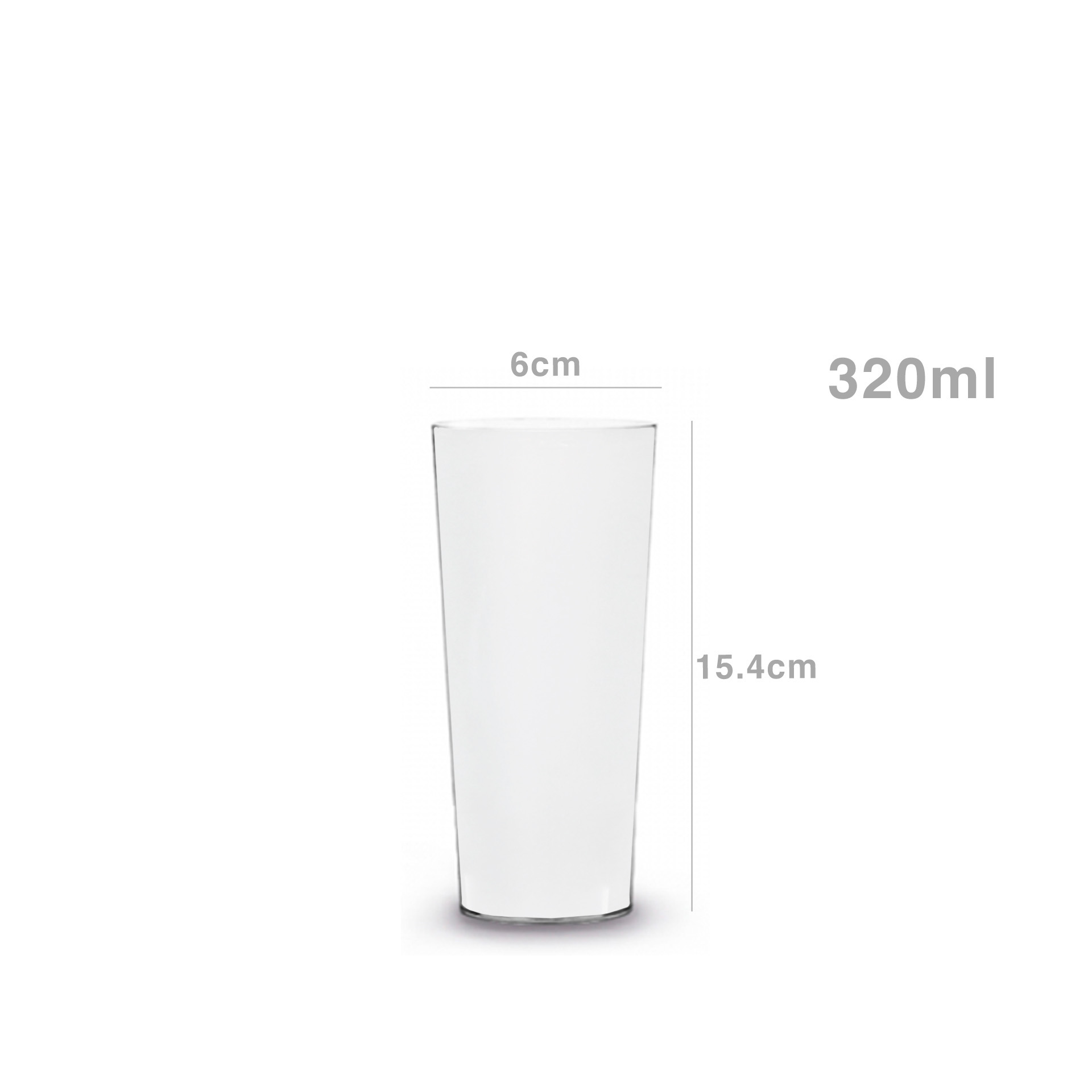 Copo Tubo Poliestireno Summer Transparente 320ml 6X15.4cm