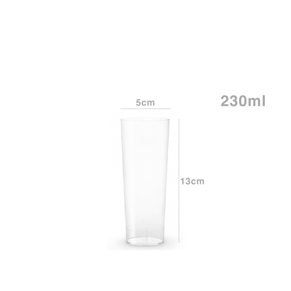 Copo Tubo Polipropileno Summer Transparente 230ml 5X13cm