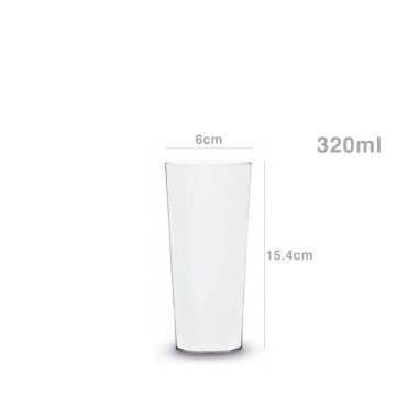 Copo Tubo Poliestireno Summer Transparente 320ml 6X15.4cm
