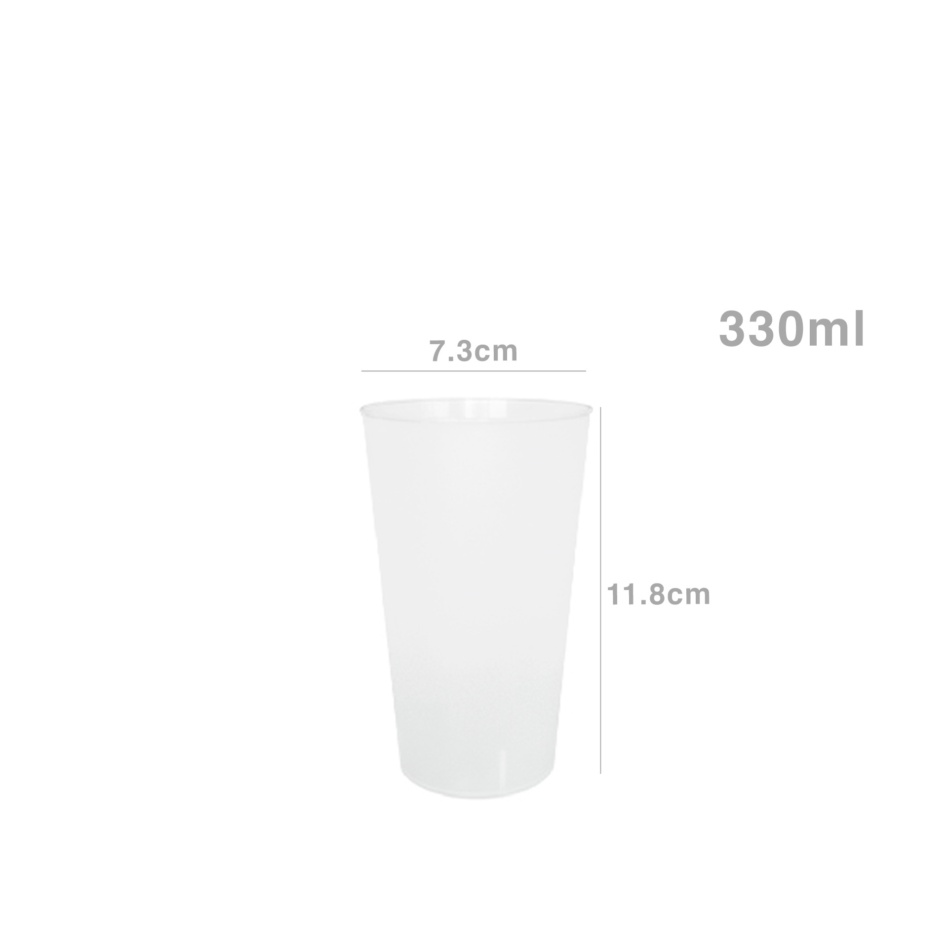 Copo Maleável Polipropileno Reuse Opaco 330ml 7.3X11.8cm