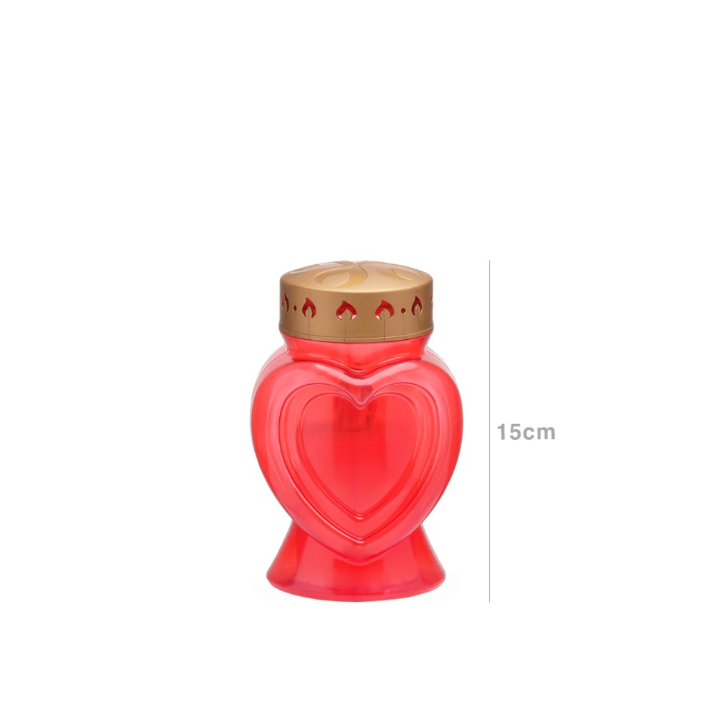 Círio Elétrico Coração 60 Dias Vermelho 9.7X8.3X15cm