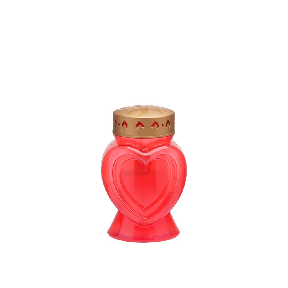 Círio Elétrico Coração 60 Dias Vermelho 9.7X8.3X15cm