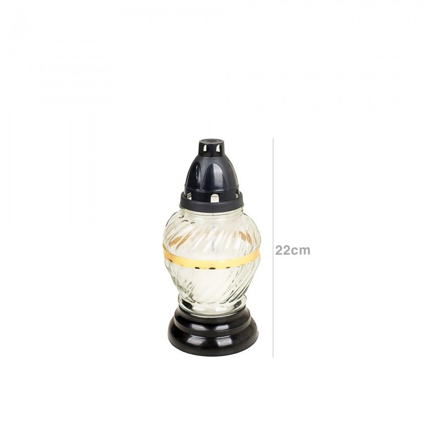 Candeeiro Vidro Branco 22cm