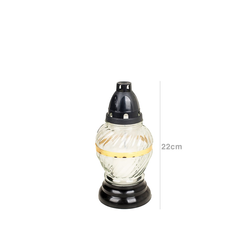 Candeeiro Vidro Branco 22cm