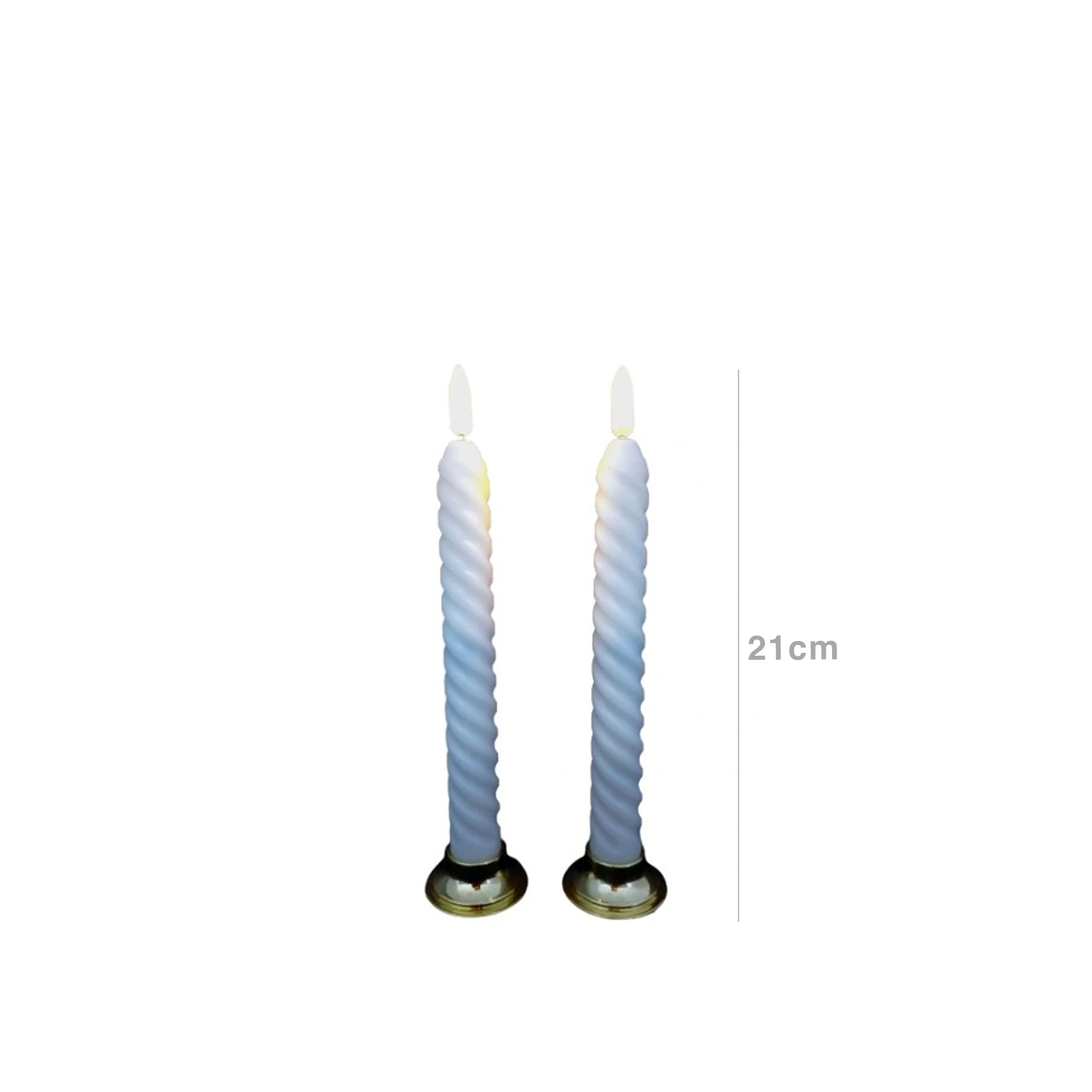 Vela Torcida Led Branca 2X21cm Pack 2
