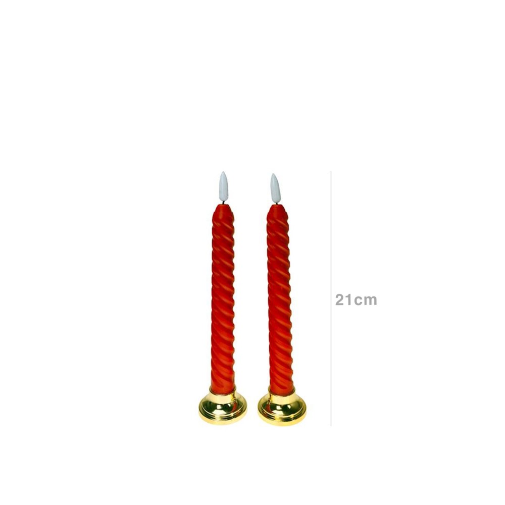 Vela Torcida Led 2X21cm Pack 2