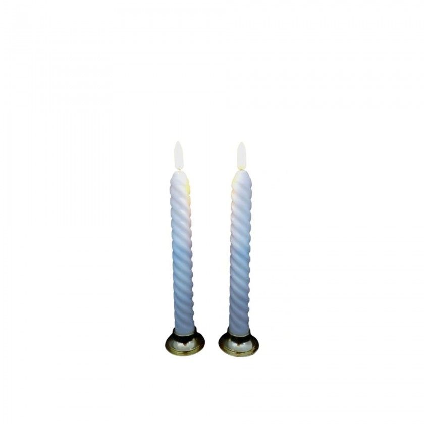 Vela Torcida Led Branca 2X21cm Pack 2