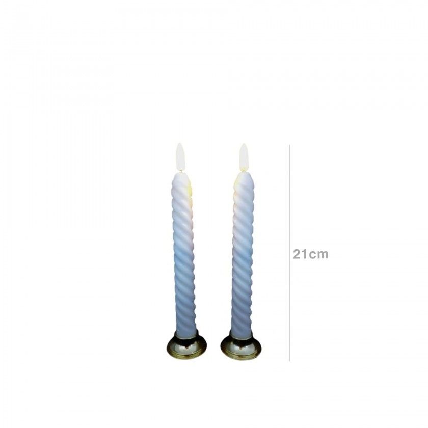 Vela Torcida Led Branca 2X21cm Pack 2 Vela Torcida Led Branca 2X21cm Pack 2