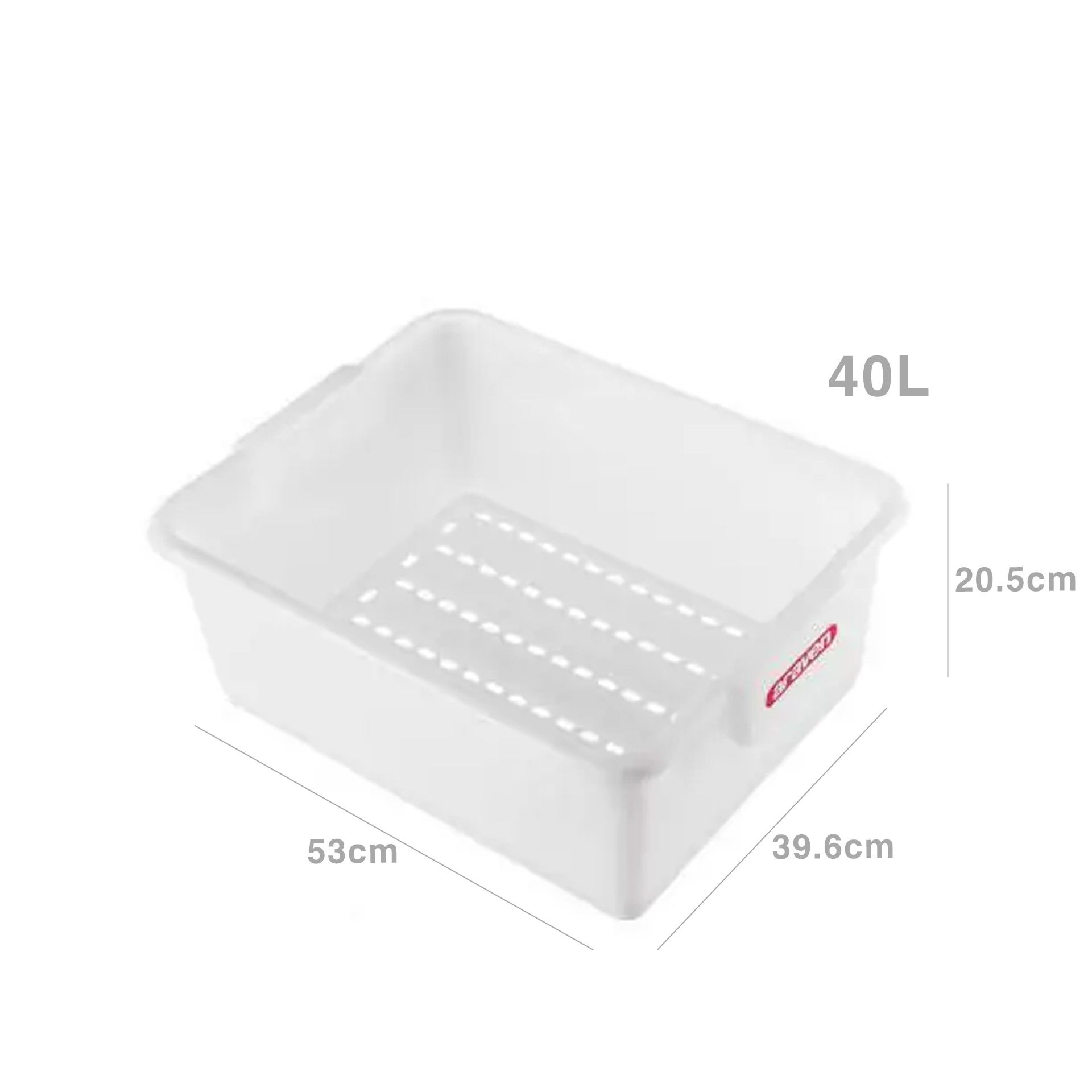 Caixa Hermética Perfurada Branca 35L 53X39.6X20.5cm