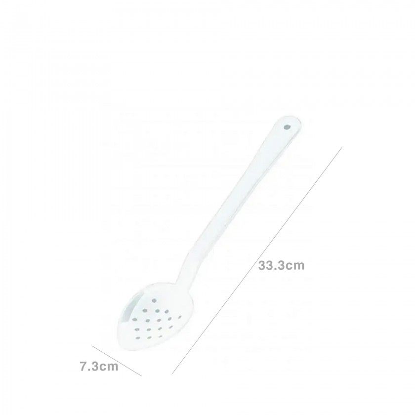 Colher Servir Policarbonato Perfurada Branco 33.3X7.3cm Colher Servir Policarbonato Perfurada Branco 33.3X7.3cm