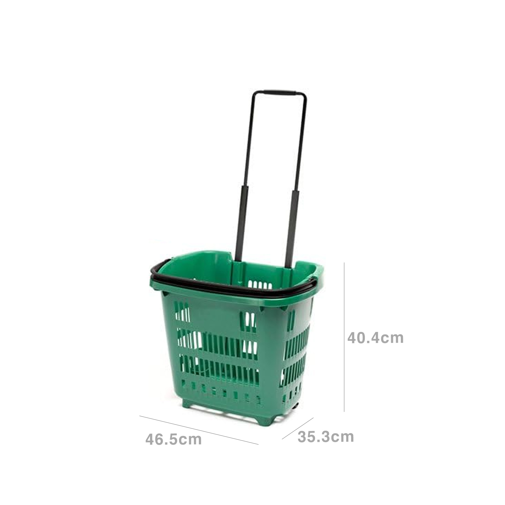 Cesto Compras com Rodas Asa Telescópica Verde 34L 46.5X35.3X40.4cm
