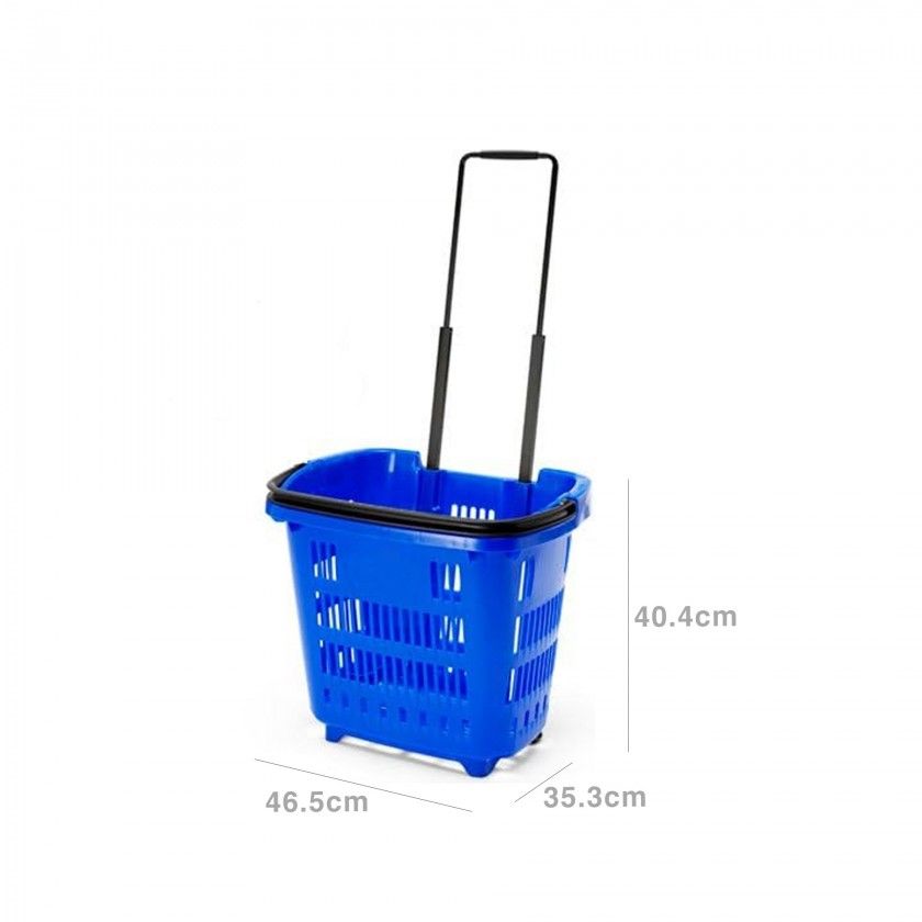 Cesto Compras com Rodas Asa Telescópica Azul 34L 46.5X35.3X40.4cm Cesto Compras com Rodas Asa Telescópica Azul 34L 46.5X35.3X40.4cm