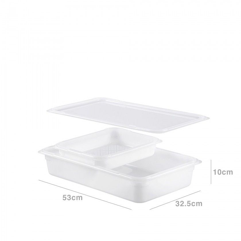 Tabuleiro com Peneira Gn1/1 53X32.5X10cm Tabuleiro com Peneira Gn1/1 53X32.5X10cm