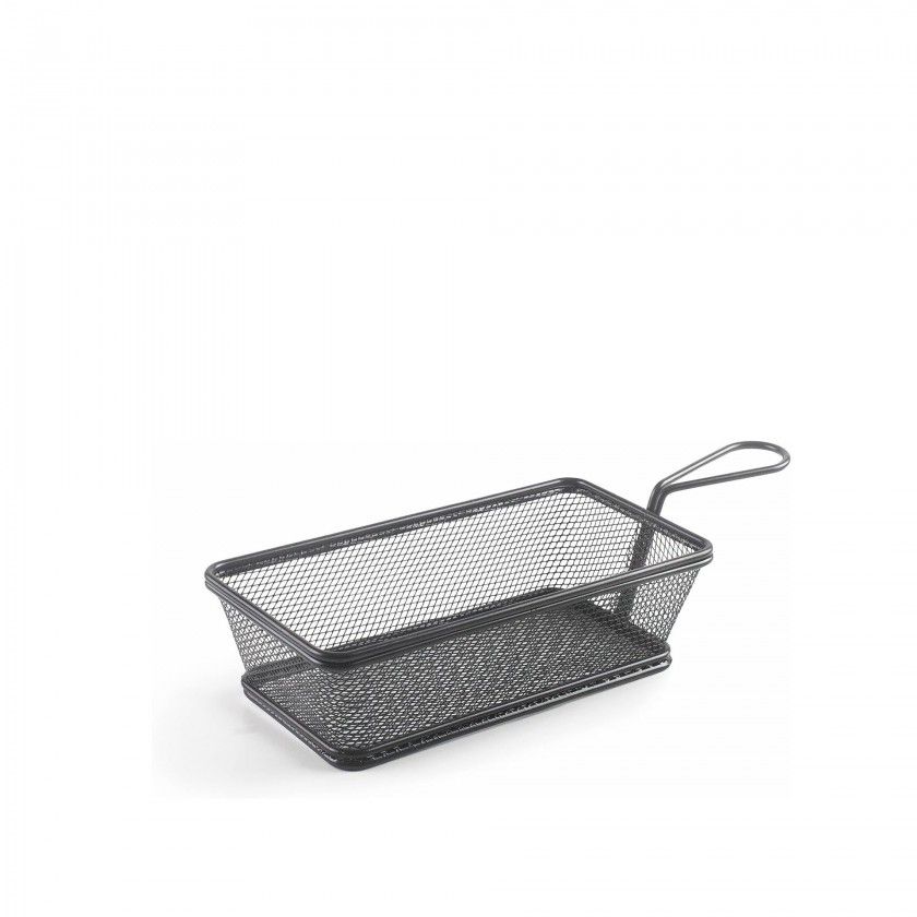 Cesto Servir Retangular Preto 21X11X6cm